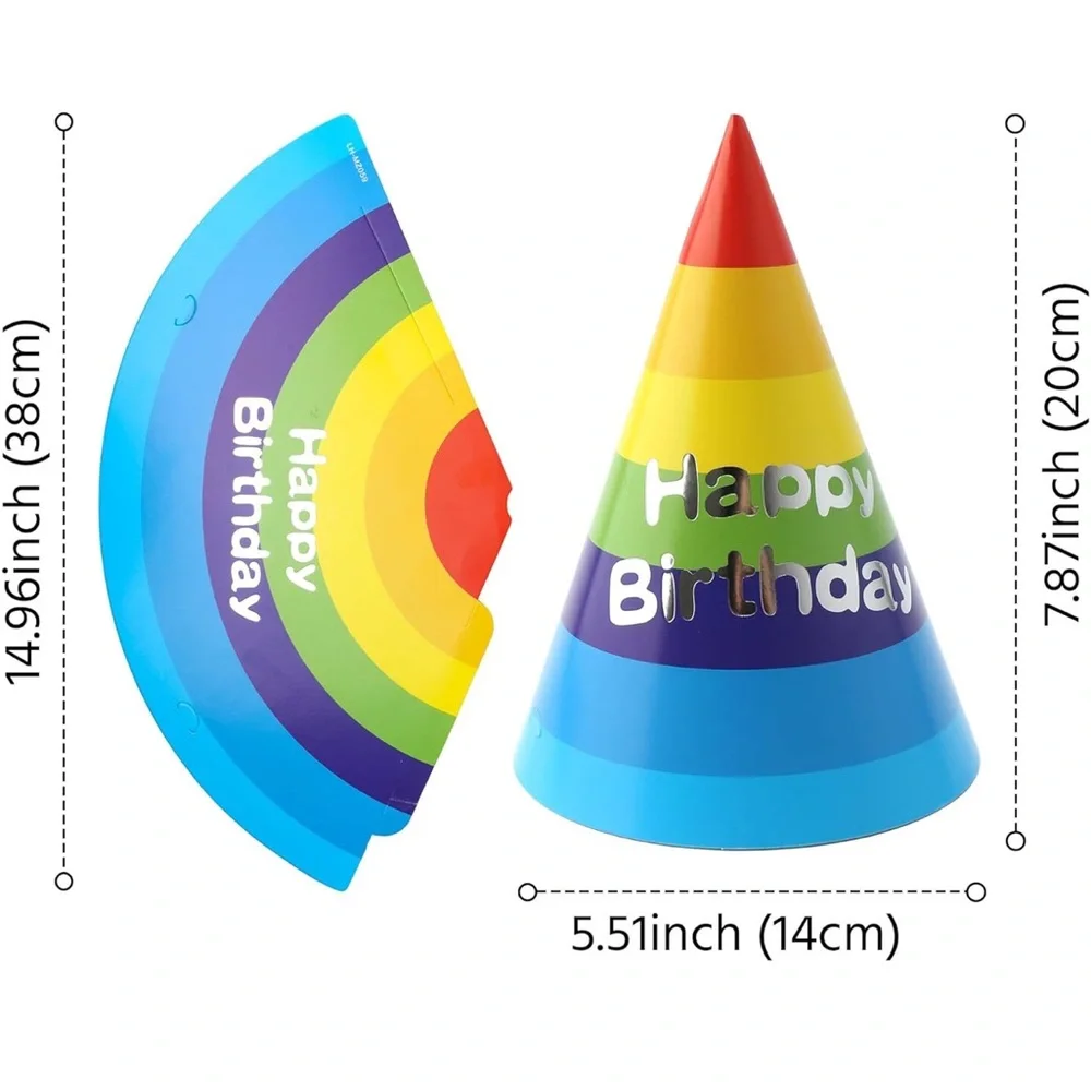 Source Unknown Multicolor Happy Birthday Hats